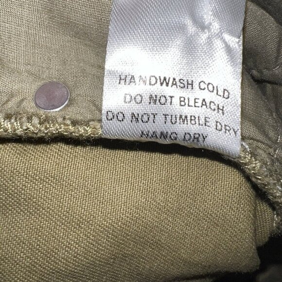 BOBBLES AND LACE WOMEN TAN DENIM JUMPSUIT SLEEVELESS WOMEN‎ LARGE SNAP POCKETS - Picture 13 of 13